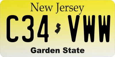NJ license plate C34VWW