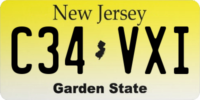 NJ license plate C34VXI