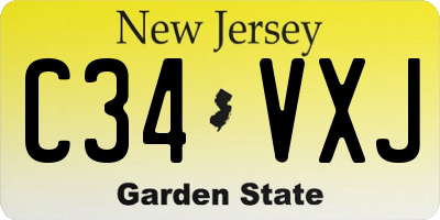 NJ license plate C34VXJ