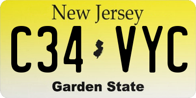 NJ license plate C34VYC