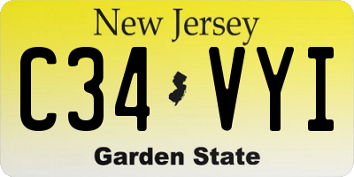 NJ license plate C34VYI