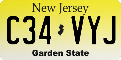 NJ license plate C34VYJ
