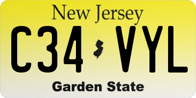 NJ license plate C34VYL