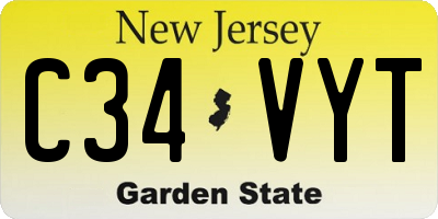 NJ license plate C34VYT