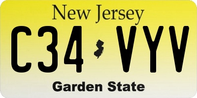 NJ license plate C34VYV