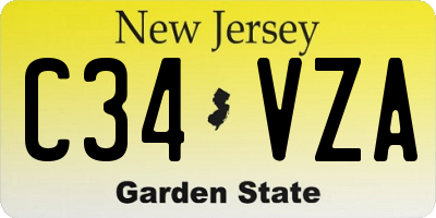NJ license plate C34VZA