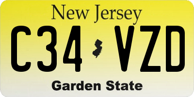 NJ license plate C34VZD