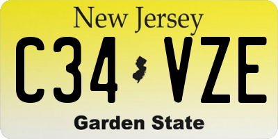 NJ license plate C34VZE