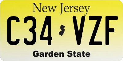 NJ license plate C34VZF