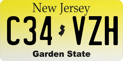 NJ license plate C34VZH
