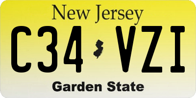 NJ license plate C34VZI