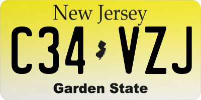 NJ license plate C34VZJ