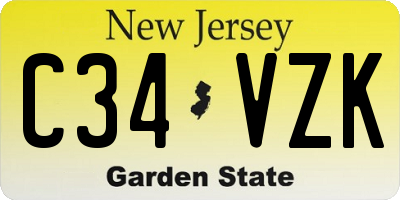 NJ license plate C34VZK