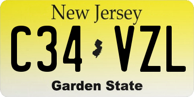 NJ license plate C34VZL
