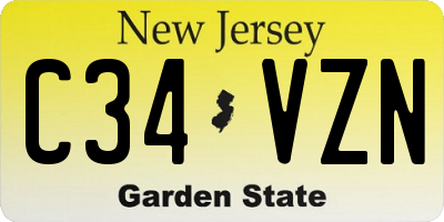 NJ license plate C34VZN