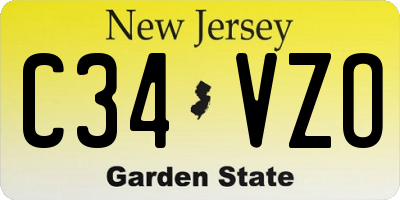 NJ license plate C34VZO