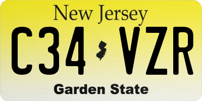 NJ license plate C34VZR