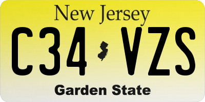 NJ license plate C34VZS