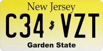 NJ license plate C34VZT