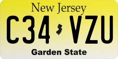 NJ license plate C34VZU