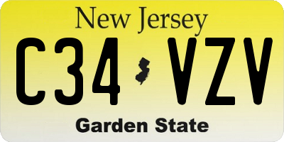 NJ license plate C34VZV