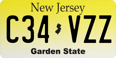 NJ license plate C34VZZ