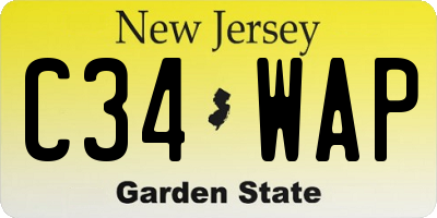 NJ license plate C34WAP