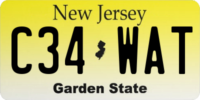 NJ license plate C34WAT