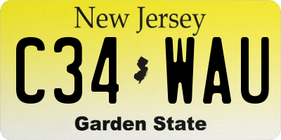 NJ license plate C34WAU