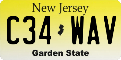 NJ license plate C34WAV