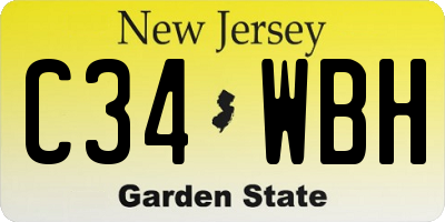 NJ license plate C34WBH