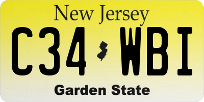 NJ license plate C34WBI