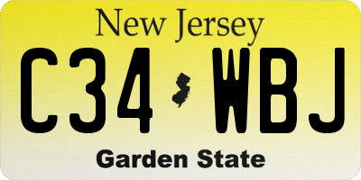 NJ license plate C34WBJ