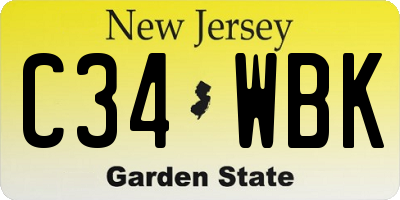 NJ license plate C34WBK