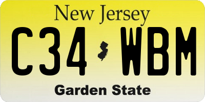 NJ license plate C34WBM