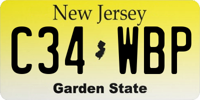 NJ license plate C34WBP