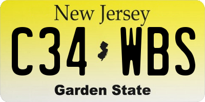 NJ license plate C34WBS