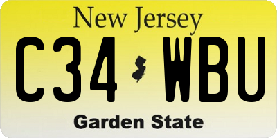 NJ license plate C34WBU
