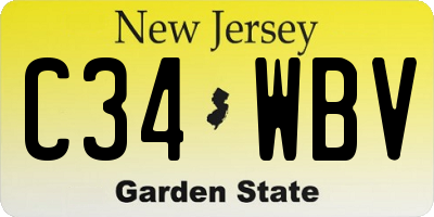 NJ license plate C34WBV