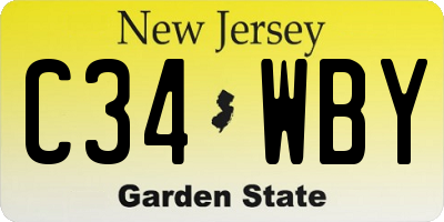 NJ license plate C34WBY
