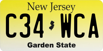 NJ license plate C34WCA