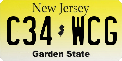 NJ license plate C34WCG