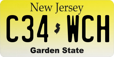 NJ license plate C34WCH
