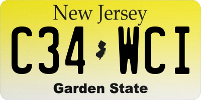 NJ license plate C34WCI