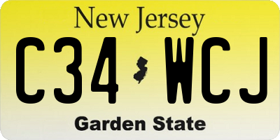 NJ license plate C34WCJ
