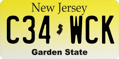 NJ license plate C34WCK