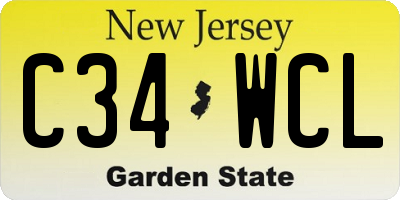 NJ license plate C34WCL