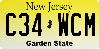 NJ license plate C34WCM