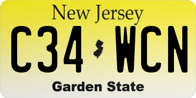 NJ license plate C34WCN