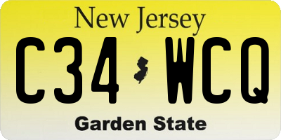 NJ license plate C34WCQ